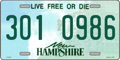 NH license plate 3010986
