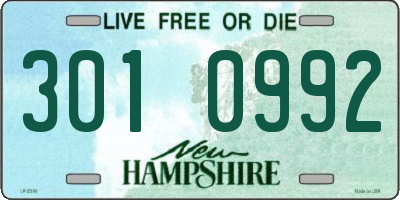NH license plate 3010992