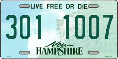 NH license plate 3011007