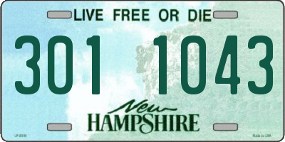 NH license plate 3011043