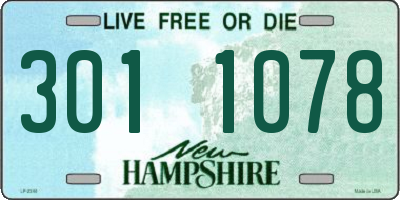 NH license plate 3011078