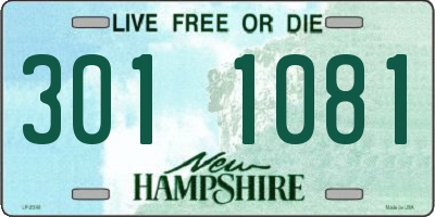 NH license plate 3011081
