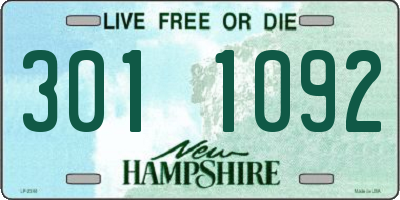 NH license plate 3011092