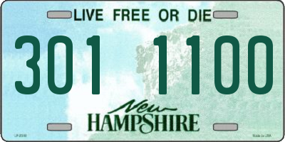 NH license plate 3011100