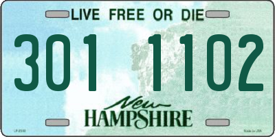 NH license plate 3011102