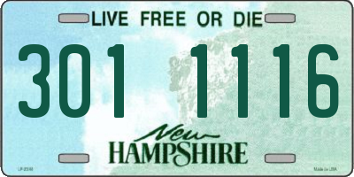 NH license plate 3011116