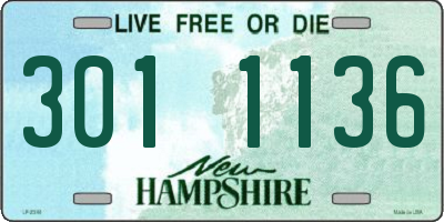 NH license plate 3011136