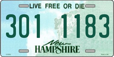 NH license plate 3011183