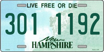 NH license plate 3011192