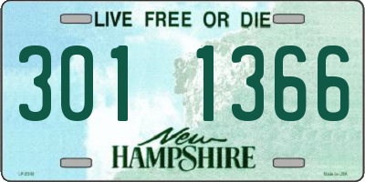 NH license plate 3011366