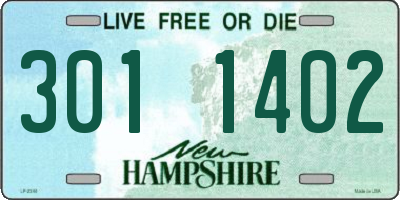 NH license plate 3011402