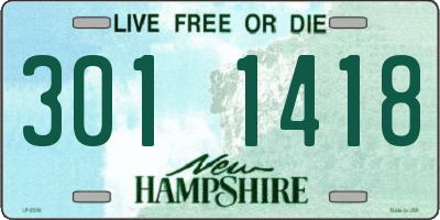NH license plate 3011418