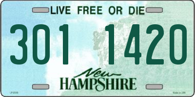 NH license plate 3011420