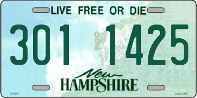 NH license plate 3011425