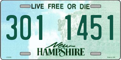 NH license plate 3011451