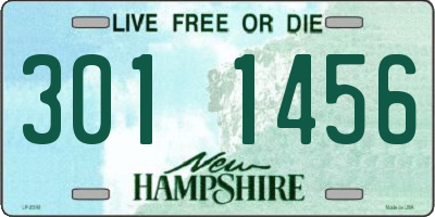 NH license plate 3011456