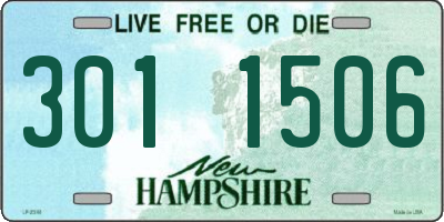 NH license plate 3011506