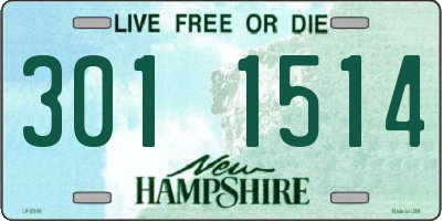 NH license plate 3011514