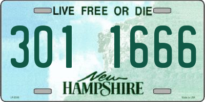 NH license plate 3011666