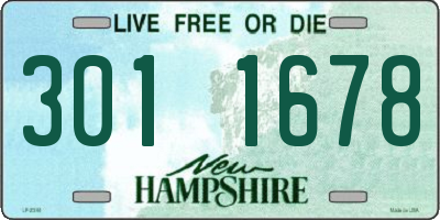 NH license plate 3011678