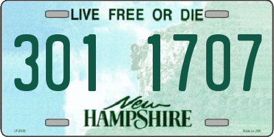 NH license plate 3011707