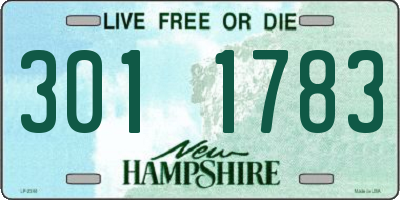 NH license plate 3011783
