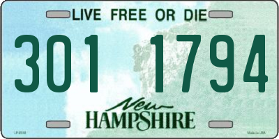 NH license plate 3011794