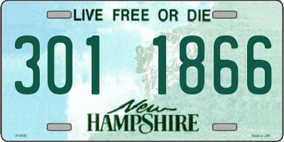 NH license plate 3011866