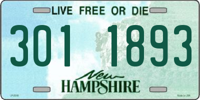 NH license plate 3011893