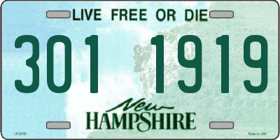 NH license plate 3011919