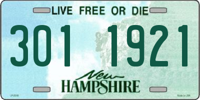 NH license plate 3011921