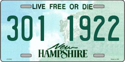 NH license plate 3011922