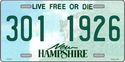 NH license plate 3011926