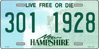 NH license plate 3011928