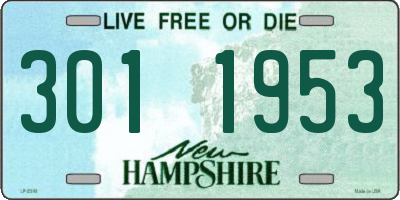 NH license plate 3011953