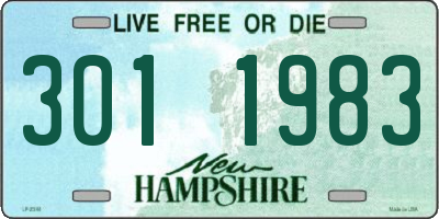 NH license plate 3011983