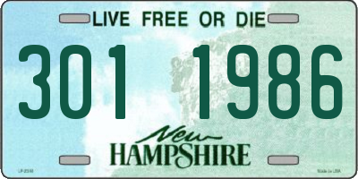 NH license plate 3011986