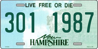 NH license plate 3011987