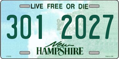 NH license plate 3012027