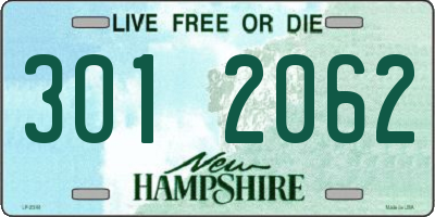 NH license plate 3012062