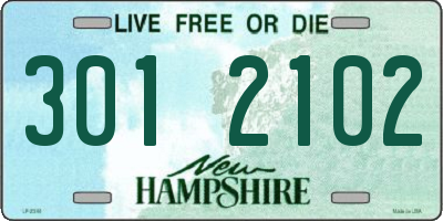 NH license plate 3012102