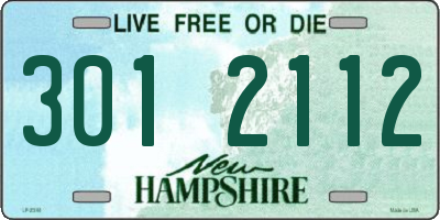 NH license plate 3012112