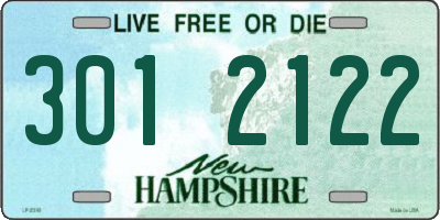 NH license plate 3012122