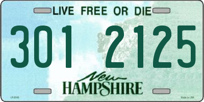 NH license plate 3012125