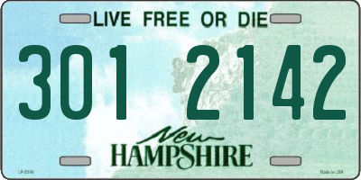 NH license plate 3012142