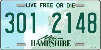 NH license plate 3012148