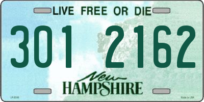 NH license plate 3012162