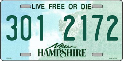 NH license plate 3012172