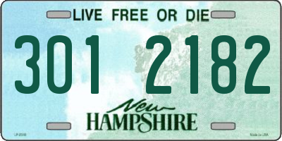 NH license plate 3012182