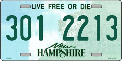 NH license plate 3012213